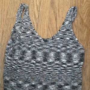 Dynamite Black and White Textured Tank Top
